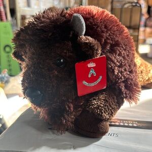 NWT Aurora 12" Bison 2018 Flopsie Plush Stuffed Animal Gray Horns Toy #31520